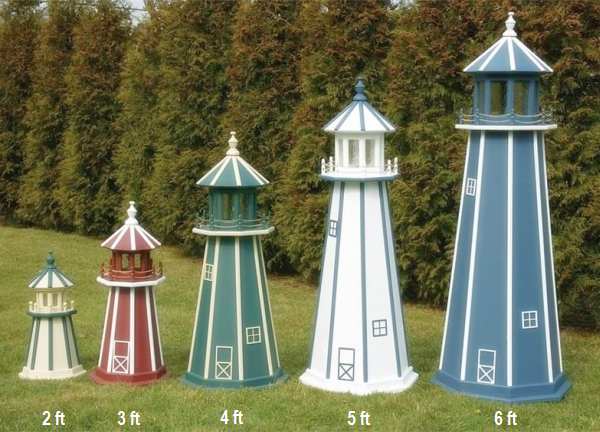 Amish Handcrafted Lighthouse Sizes